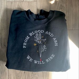 From Blood And Ash embroidered sweater